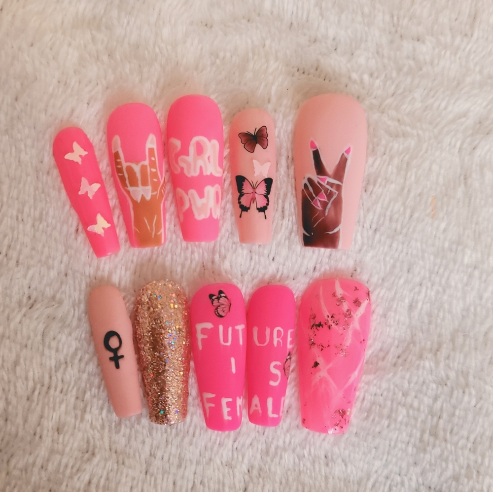Girl Power Press On Nails